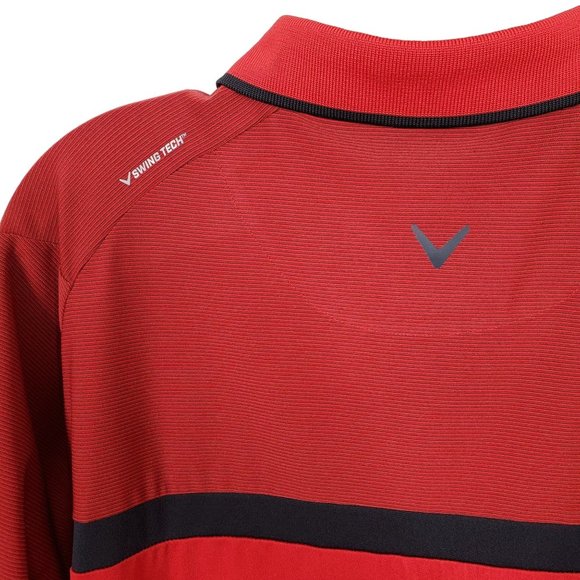 Callaway Size L Shirt Opti Dri Swing Tech Golf Polo Stretch Stripes Collar - Picture 6 of 8